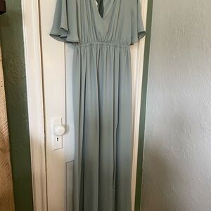 Show Me Your MuMu Sage Green V-Neck Maxi Dress